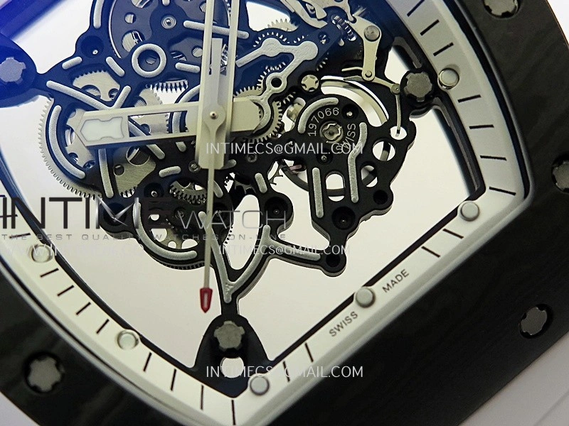 RM055 White Inner Bezel White Crown NTPT Ti ZF 1:1 Best Edition On White Shark Rubber Strap RMUL2 Super Clone