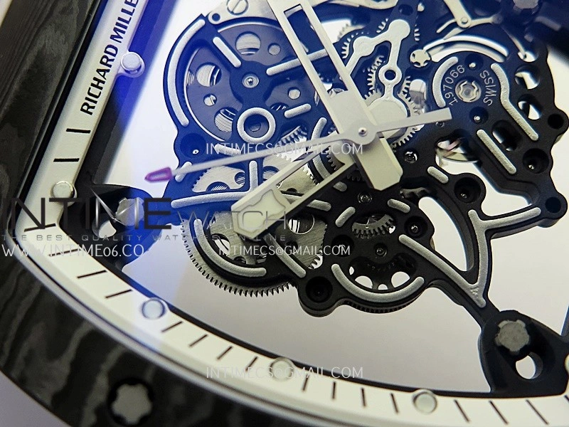 RM055 White Inner Bezel White Crown NTPT Ti ZF 1:1 Best Edition On White Shark Rubber Strap RMUL2 Super Clone