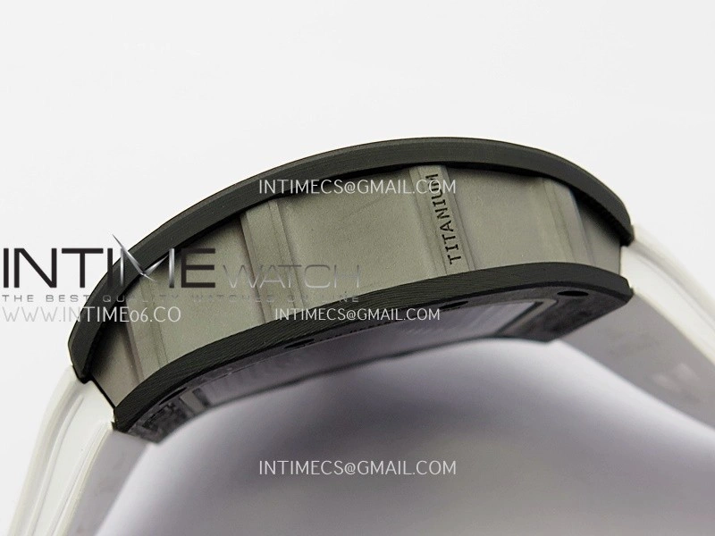 RM055 White Inner Bezel White Crown NTPT Ti ZF 1:1 Best Edition On White Shark Rubber Strap RMUL2 Super Clone