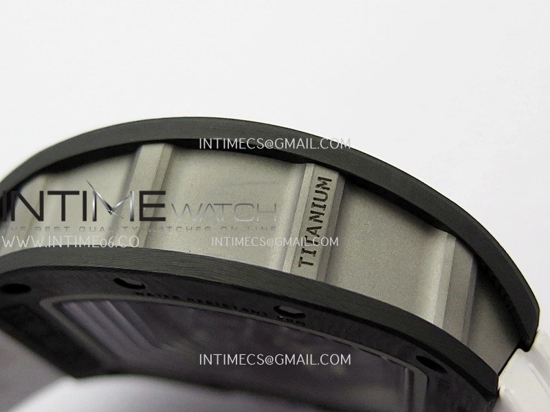 RM055 White Inner Bezel White Crown NTPT Ti ZF 1:1 Best Edition On White Shark Rubber Strap RMUL2 Super Clone