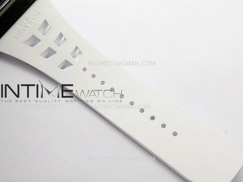RM055 White Inner Bezel White Crown NTPT Ti ZF 1:1 Best Edition On White Shark Rubber Strap RMUL2 Super Clone