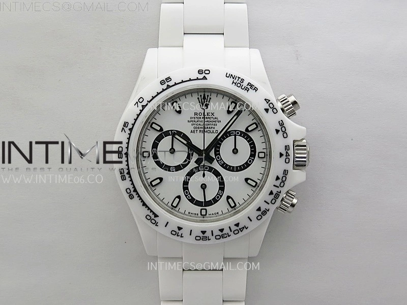 Daytona AET White Solid Nano Ceramic Case and Bracelet N6F 1:1 Best Edition White Dial On DD4801