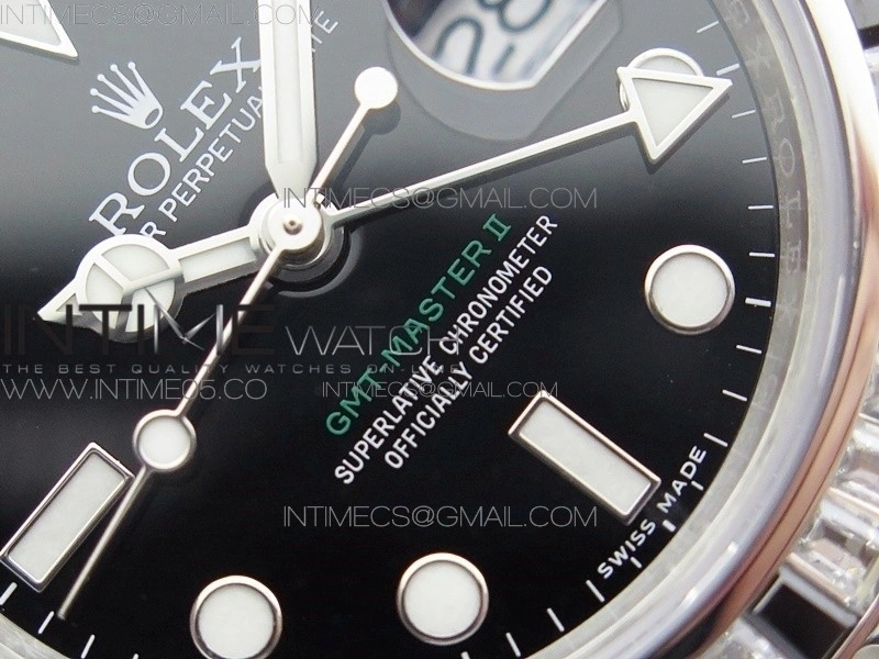 GMT Master II 126710 White Black T CrystalVRF Best Edition Black Dial On SS Paved CrystalBracelet 3186 CHS