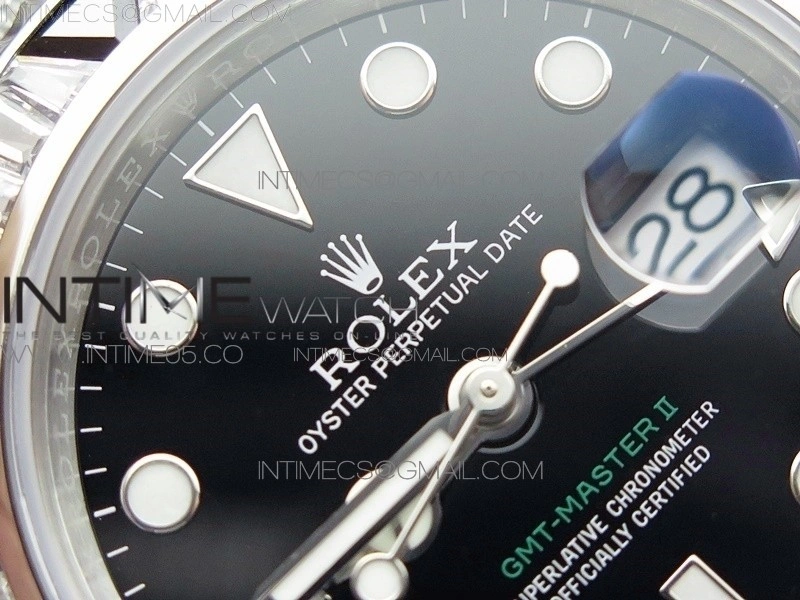 GMT Master II 126710 White Black T CrystalVRF Best Edition Black Dial On SS Paved CrystalBracelet 3186 CHS