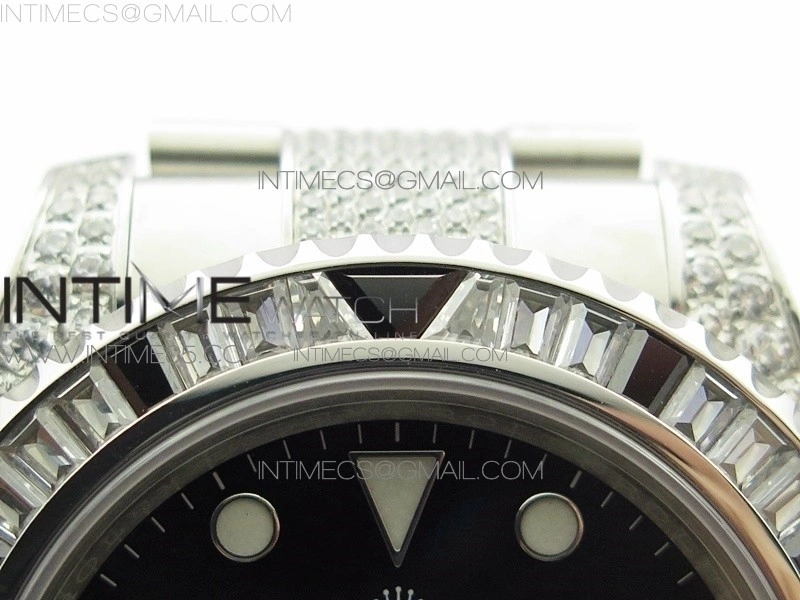 GMT Master II 126710 White Black T CrystalVRF Best Edition Black Dial On SS Paved CrystalBracelet 3186 CHS