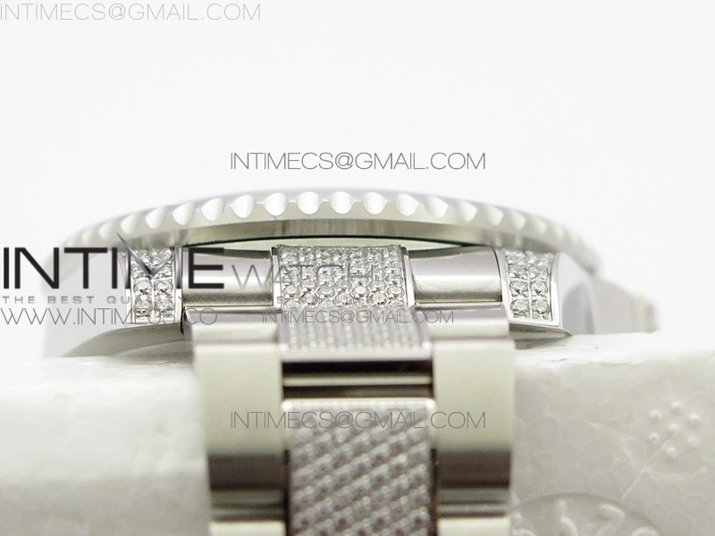 GMT Master II 126710 White Black T CrystalVRF Best Edition Black Dial On SS Paved CrystalBracelet 3186 CHS