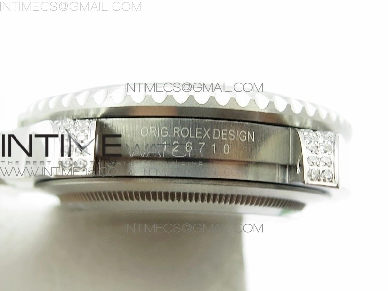 GMT Master II 126710 White Black T CrystalVRF Best Edition Black Dial On SS Paved CrystalBracelet 3186 CHS