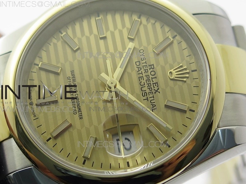DateJust 36 SS YG 126203 JDF 1:1 Best Edition New YG Style 2 Dial on Oyster Bracelet