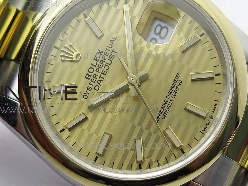 DateJust 36 SS YG 126203 JDF 1:1 Best Edition New YG Style 2 Dial on Oyster Bracelet