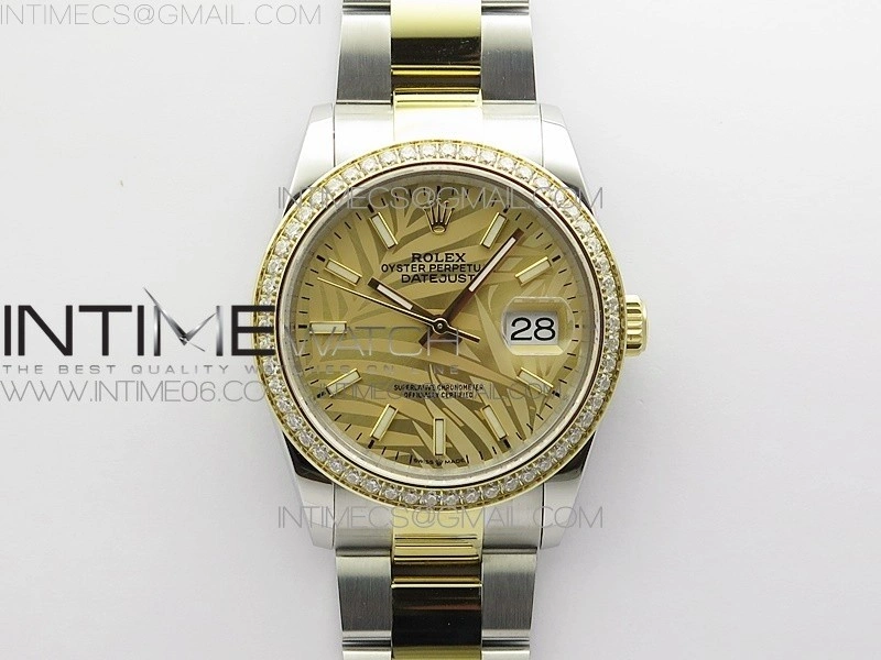 DateJust 36 SS YG 126283 JDF 1:1 Best Edition New YG Dial Style 2 on Oyster Bracelet