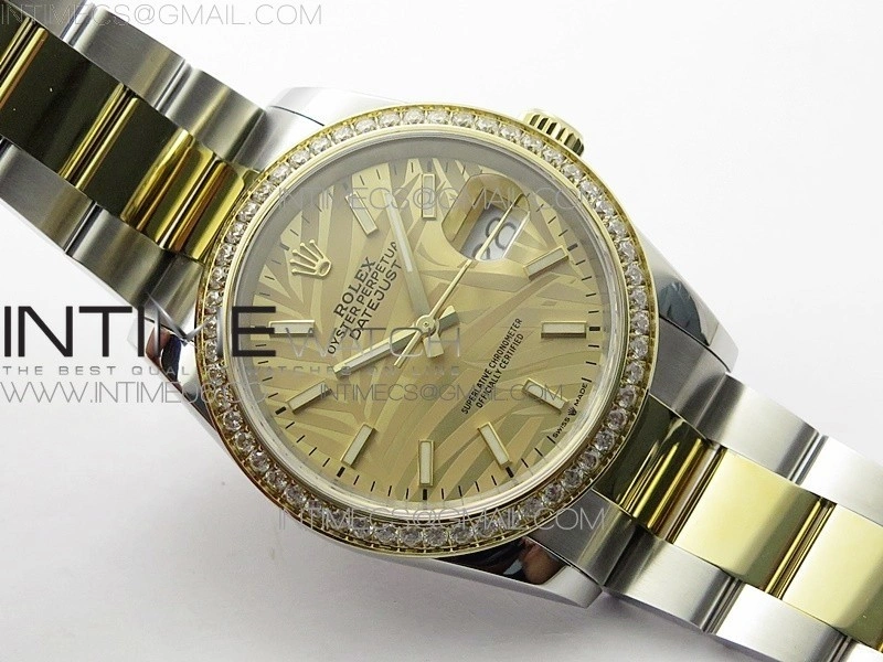 DateJust 36 SS YG 126283 JDF 1:1 Best Edition New YG Dial Style 2 on Oyster Bracelet