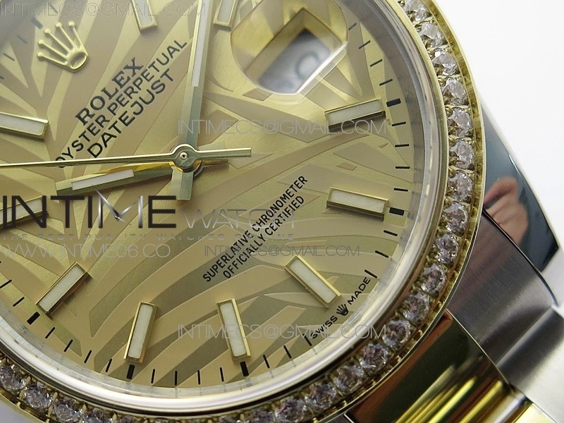 DateJust 36 SS YG 126283 JDF 1:1 Best Edition New YG Dial Style 2 on Oyster Bracelet
