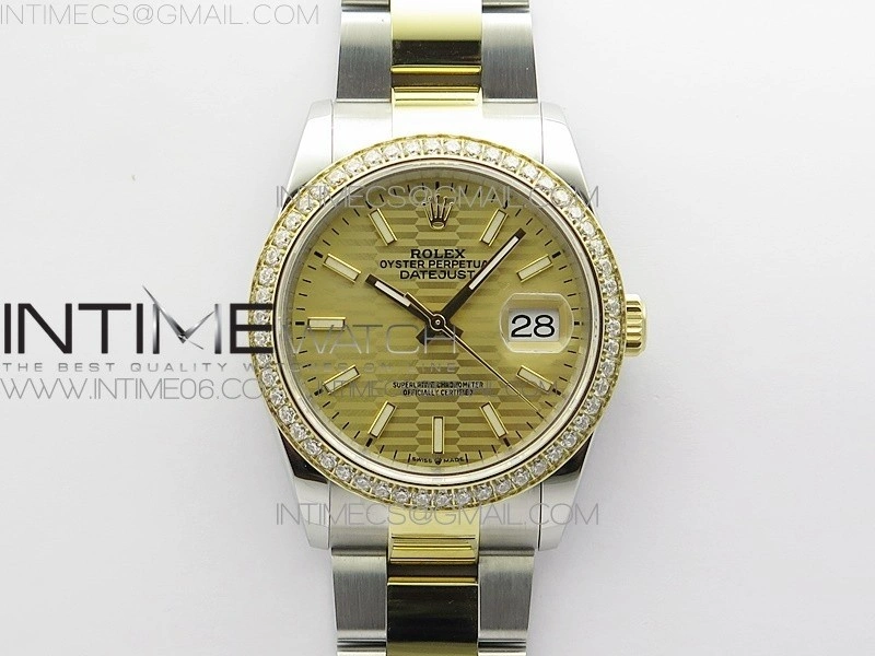 DateJust 36 SS YG 126283 JDF 1:1 Best Edition New YG Style 2 Dial on Oyster Bracelet