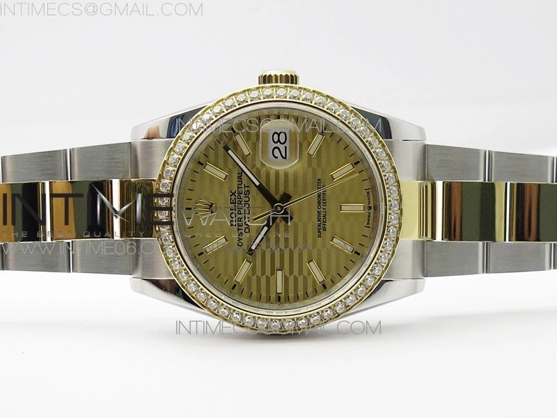 DateJust 36 SS YG 126283 JDF 1:1 Best Edition New YG Style 2 Dial on Oyster Bracelet