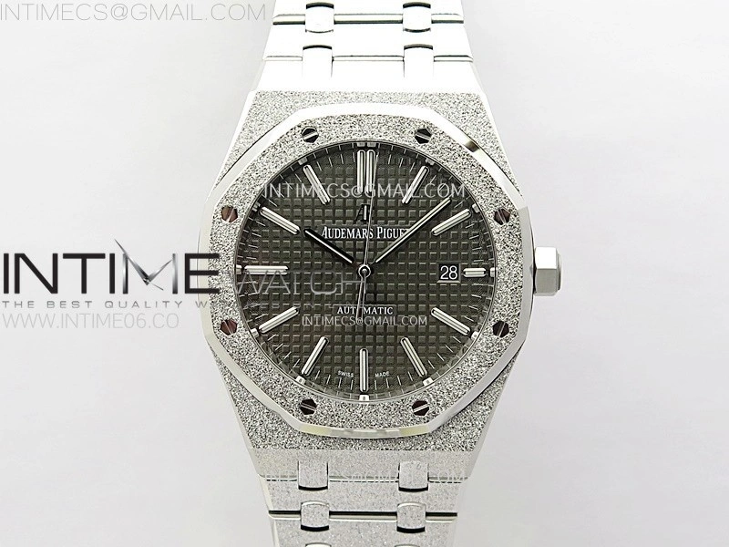 Royal Oak 41mm 15410 Frosted SS APSF 1:1 Best Edition Gray Textured Dial on SS Bracelet SA3120 Super Clone