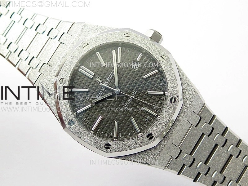 Royal Oak 41mm 15410 Frosted SS APSF 1:1 Best Edition Gray Textured Dial on SS Bracelet SA3120 Super Clone