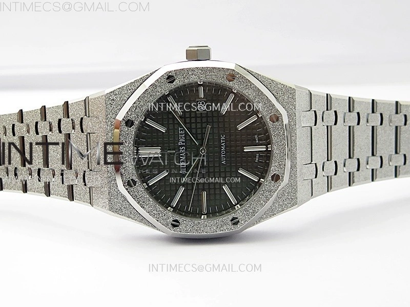 Royal Oak 41mm 15410 Frosted SS APSF 1:1 Best Edition Gray Textured Dial on SS Bracelet SA3120 Super Clone