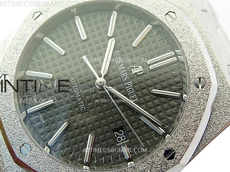 Royal Oak 41mm 15410 Frosted SS APSF 1:1 Best Edition Gray Textured Dial on SS Bracelet SA3120 Super Clone
