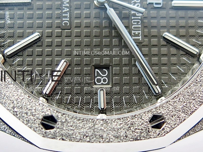 Royal Oak 41mm 15410 Frosted SS APSF 1:1 Best Edition Gray Textured Dial on SS Bracelet SA3120 Super Clone