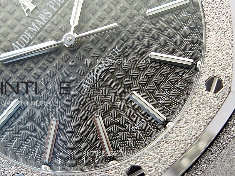 Royal Oak 41mm 15410 Frosted SS APSF 1:1 Best Edition Gray Textured Dial on SS Bracelet SA3120 Super Clone
