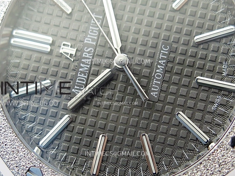 Royal Oak 41mm 15410 Frosted SS APSF 1:1 Best Edition Gray Textured Dial on SS Bracelet SA3120 Super Clone