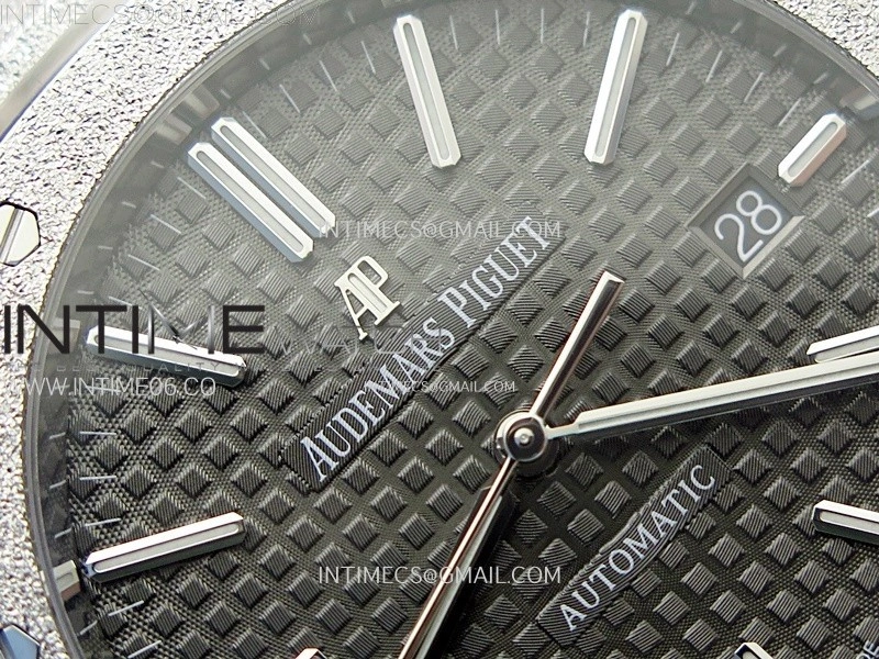 Royal Oak 41mm 15410 Frosted SS APSF 1:1 Best Edition Gray Textured Dial on SS Bracelet SA3120 Super Clone