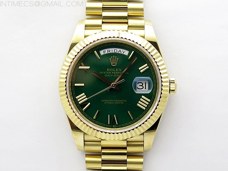 Day Date 40mm 228238 Gain Weight YG tungsten APSF 1:1 Best Edition Green Dial Roman Markers on YG President Bracelet A2836