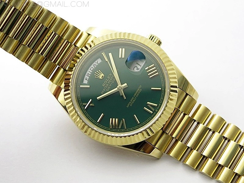 Day Date 40mm 228238 Gain Weight YG tungsten APSF 1:1 Best Edition Green Dial Roman Markers on YG President Bracelet A2836