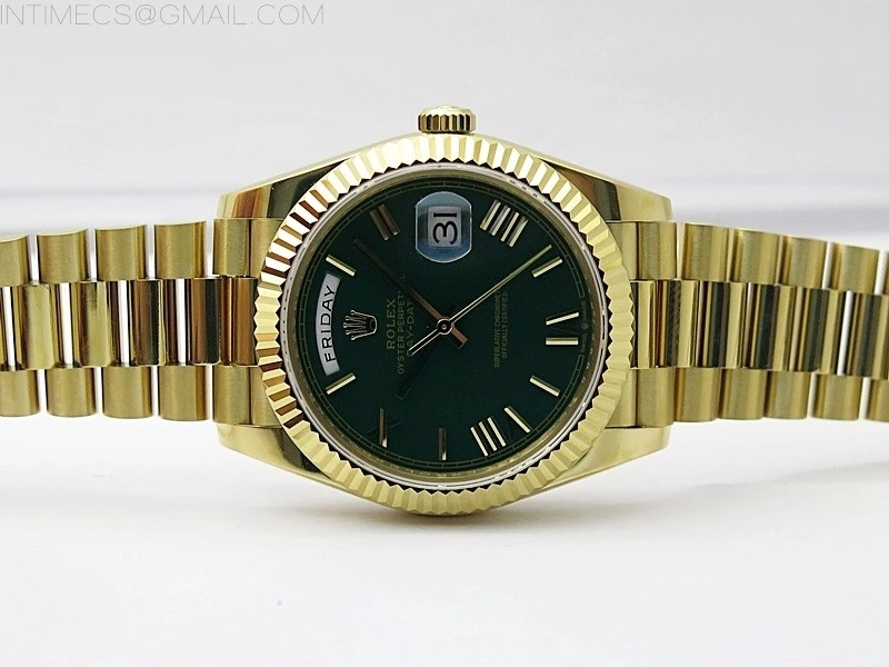 Day Date 40mm 228238 Gain Weight YG tungsten APSF 1:1 Best Edition Green Dial Roman Markers on YG President Bracelet A2836