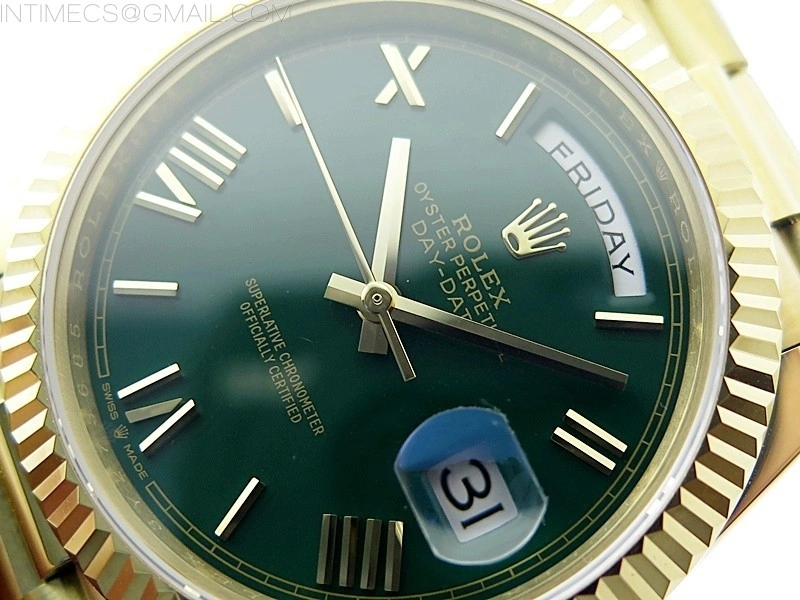 Day Date 40mm 228238 Gain Weight YG tungsten APSF 1:1 Best Edition Green Dial Roman Markers on YG President Bracelet A2836