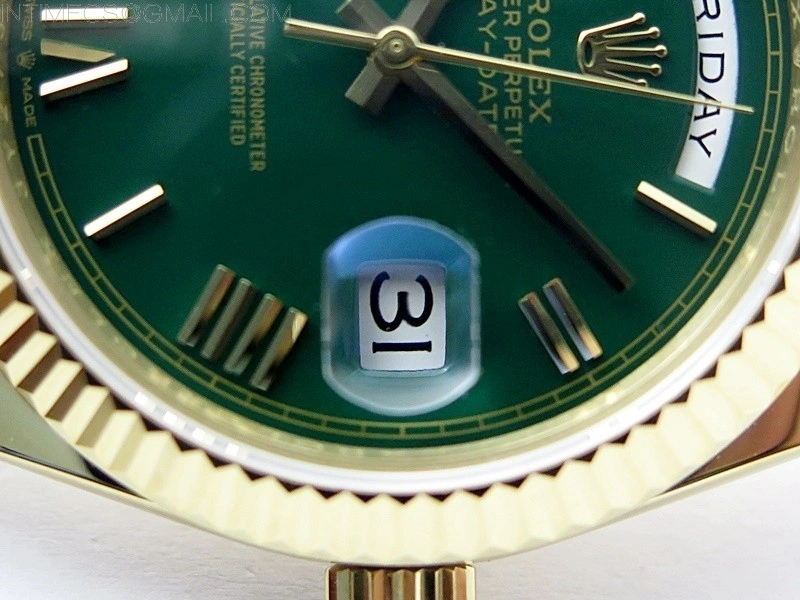 Day Date 40mm 228238 Gain Weight YG tungsten APSF 1:1 Best Edition Green Dial Roman Markers on YG President Bracelet A2836