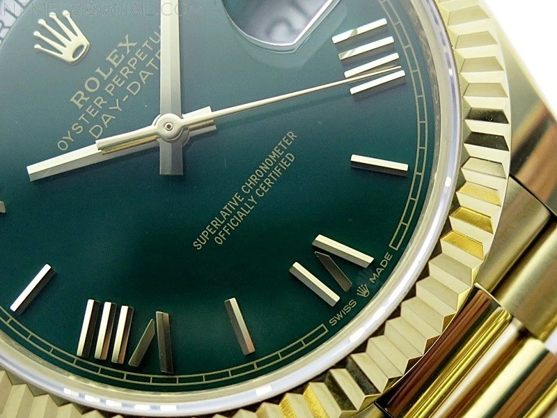 Day Date 40mm 228238 Gain Weight YG tungsten APSF 1:1 Best Edition Green Dial Roman Markers on YG President Bracelet A2836