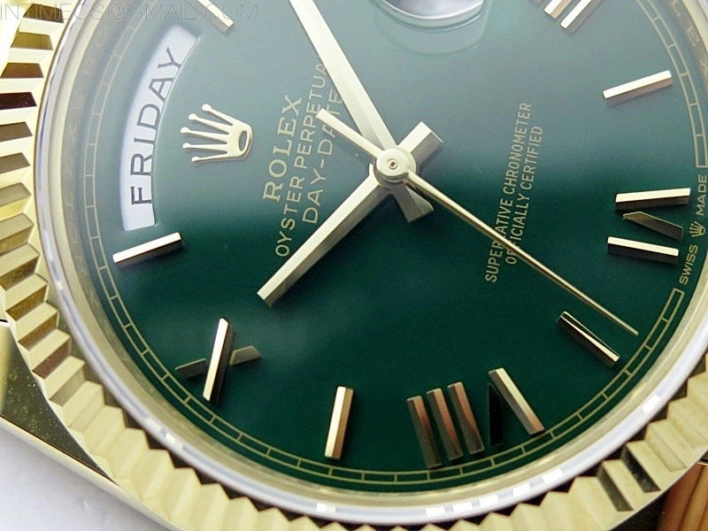 Day Date 40mm 228238 Gain Weight YG tungsten APSF 1:1 Best Edition Green Dial Roman Markers on YG President Bracelet A2836