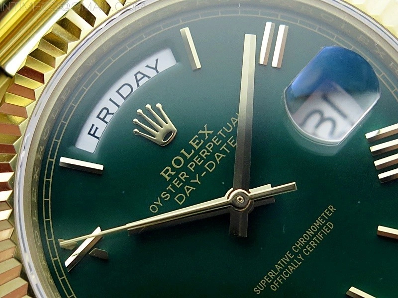 Day Date 40mm 228238 Gain Weight YG tungsten APSF 1:1 Best Edition Green Dial Roman Markers on YG President Bracelet A2836