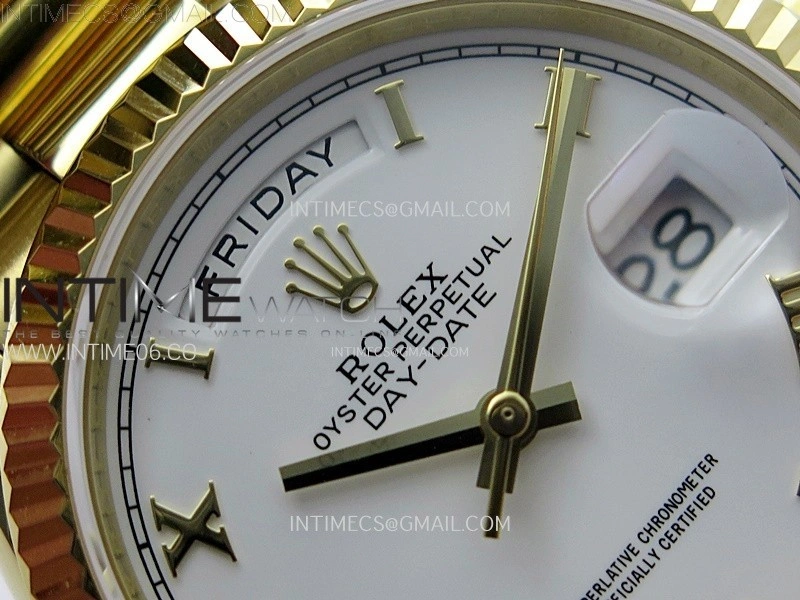 Day Date 36mm Gain Weight YG tungsten APSF 1:1 Best Edition White Dial Roman Markers on SS President Bracelet A3255