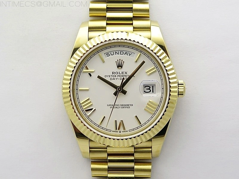 Day Date 40mm 228238 Gain Weight YG tungsten APSF 1:1 Best Edition White Dial Roman Markers on YG President Bracelet A2836