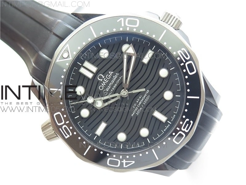 Seamaster Diver 300M Real Ceramic Case VSF 1:1 Best Edition on Black Rubber Strap A8806