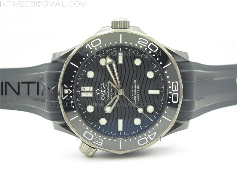 Seamaster Diver 300M Real Ceramic Case VSF 1:1 Best Edition on Black Rubber Strap A8806