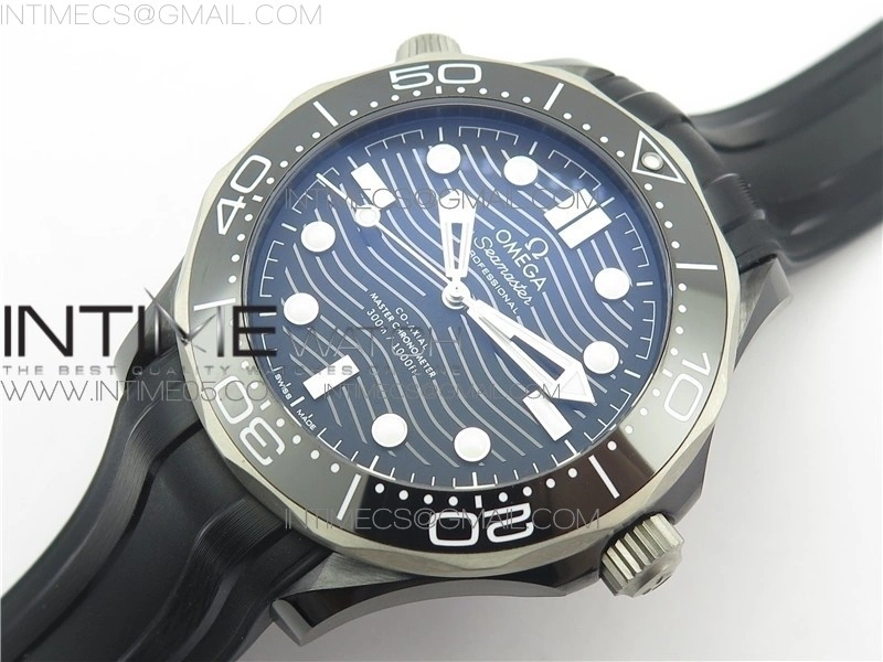Seamaster Diver 300M Real Ceramic Case VSF 1:1 Best Edition on Black Rubber Strap A8806