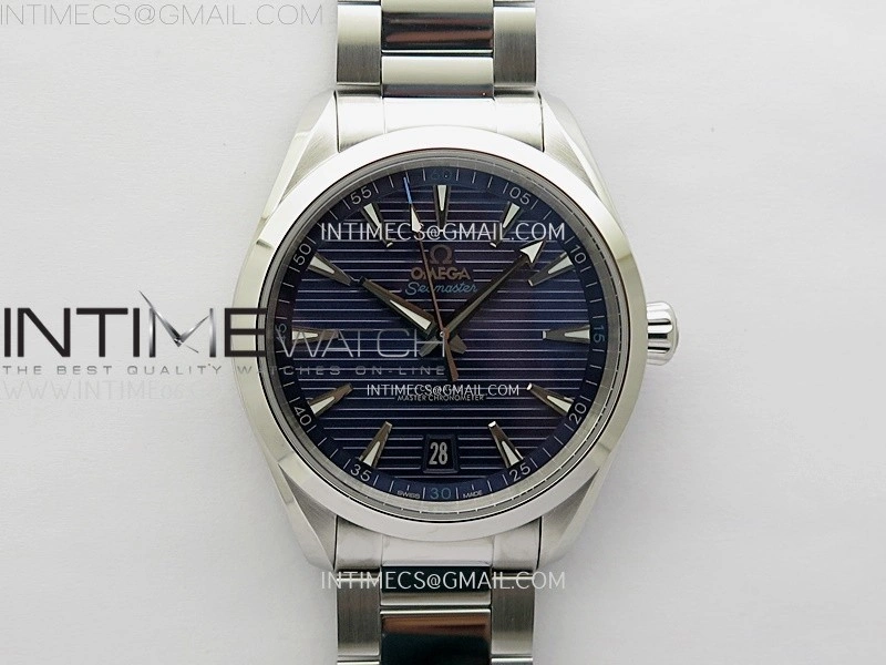 Aqua Terra 150M Master Chronometers N1F Best Edition Dark Blue Dial Silver Blue Second Hand on SS Bracelet A8900