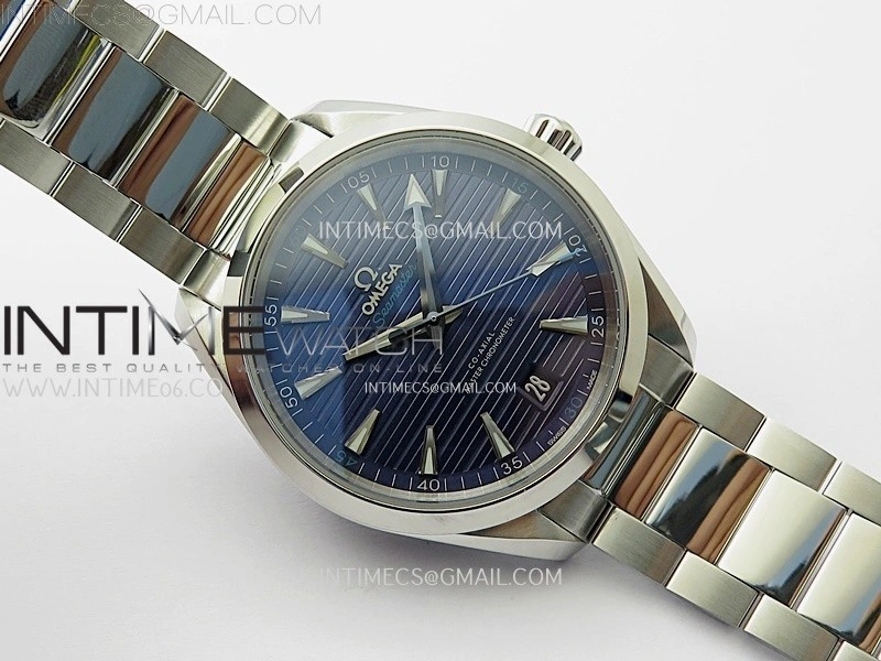 Aqua Terra 150M Master Chronometers N1F Best Edition Dark Blue Dial Silver Blue Second Hand on SS Bracelet A8900
