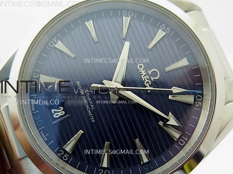 Aqua Terra 150M Master Chronometers N1F Best Edition Dark Blue Dial Silver Blue Second Hand on SS Bracelet A8900
