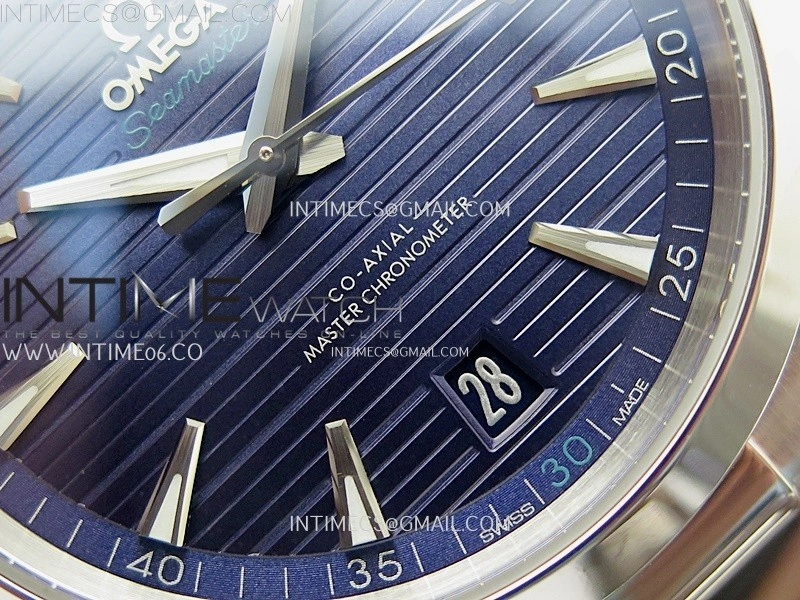 Aqua Terra 150M Master Chronometers N1F Best Edition Dark Blue Dial Silver Blue Second Hand on SS Bracelet A8900