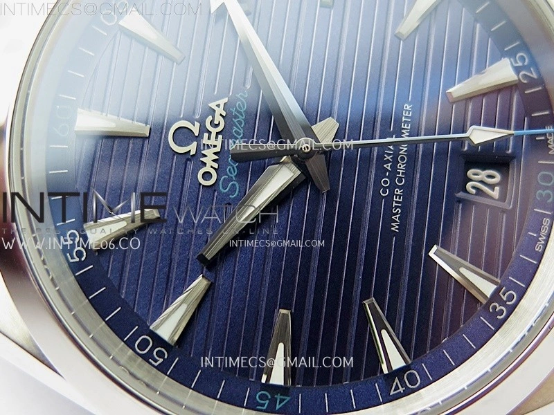 Aqua Terra 150M Master Chronometers N1F Best Edition Dark Blue Dial Silver Blue Second Hand on SS Bracelet A8900