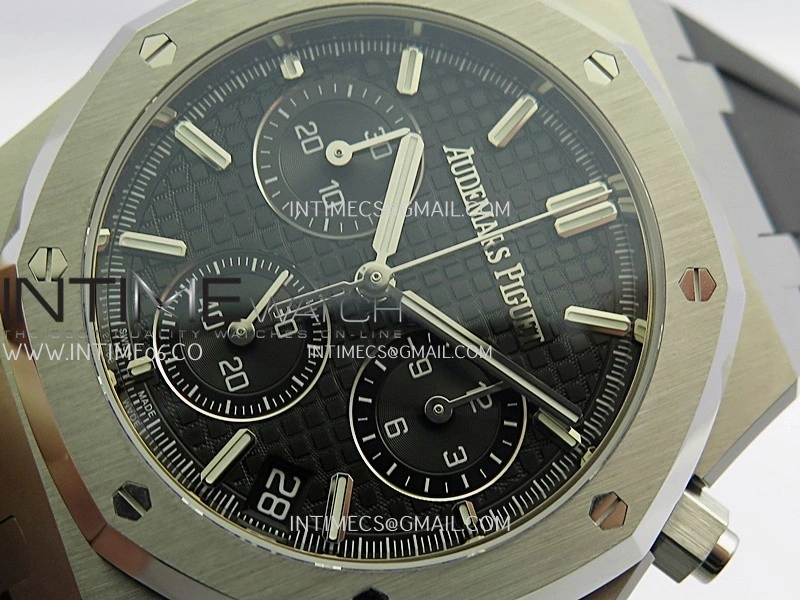 Royal Oak Chrono 26240 50th SS V2 DDF 1:1 Best Edition Black Dial On Black Rubber Strap Super Clone DD4401