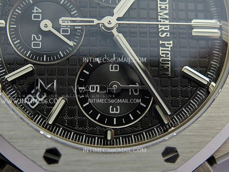 Royal Oak Chrono 26240 50th SS V2 DDF 1:1 Best Edition Black Dial On Black Rubber Strap Super Clone DD4401