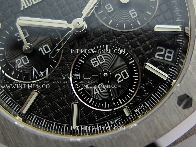 Royal Oak Chrono 26240 50th SS V2 DDF 1:1 Best Edition Black Dial On Black Rubber Strap Super Clone DD4401