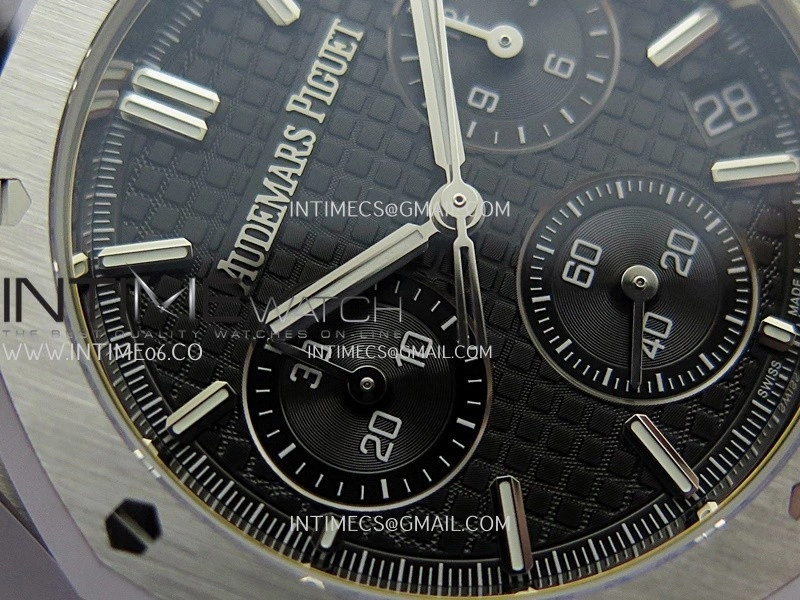 Royal Oak Chrono 26240 50th SS V2 DDF 1:1 Best Edition Black Dial On Black Rubber Strap Super Clone DD4401