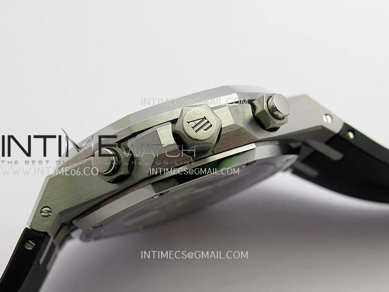 Royal Oak Chrono 26240 50th SS V2 DDF 1:1 Best Edition Black Dial On Black Rubber Strap Super Clone DD4401
