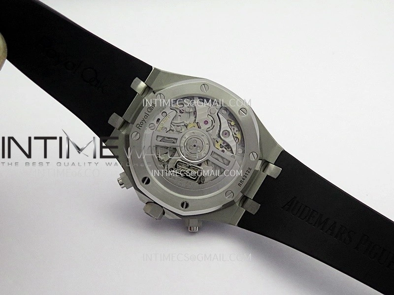 Royal Oak Chrono 26240 50th SS V2 DDF 1:1 Best Edition Black Dial On Black Rubber Strap Super Clone DD4401